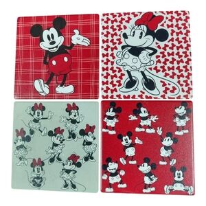 Disney Classic‎ Mickey and Minnie Mouse Set Of 4 Ceramic Coasters